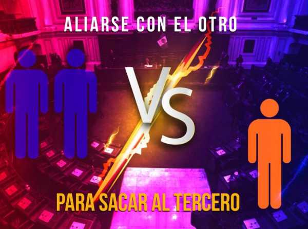 Aliarse con el otro para sacar al tercero