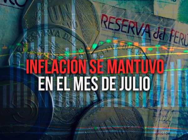 Inflación se mantuvo en el mes de julio