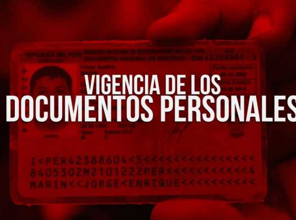 Vigencia de los documentos personales