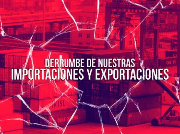 Derrumbe de nuestras importaciones y exportaciones