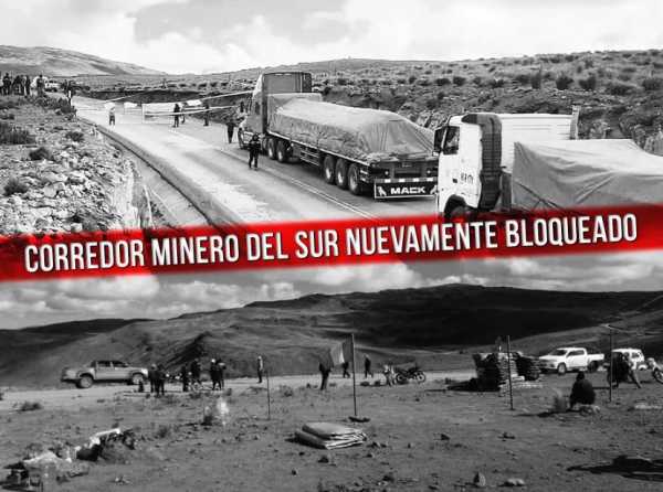 Corredor Minero del Sur nuevamente bloqueado 