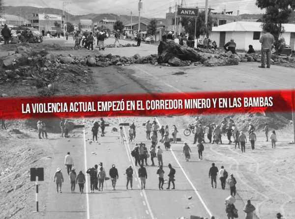 La violencia actual empezó en el corredor minero y en Las Bambas