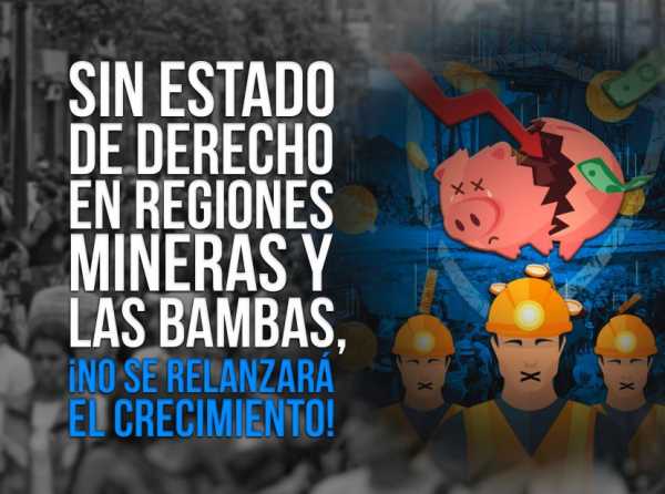 Sin Estado de derecho en regiones mineras y Las Bambas, ¡no se relanzará el crecimiento!