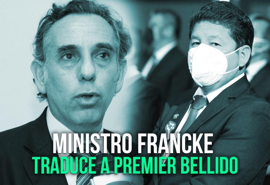 Ministro Francke traduce a premier Bellido