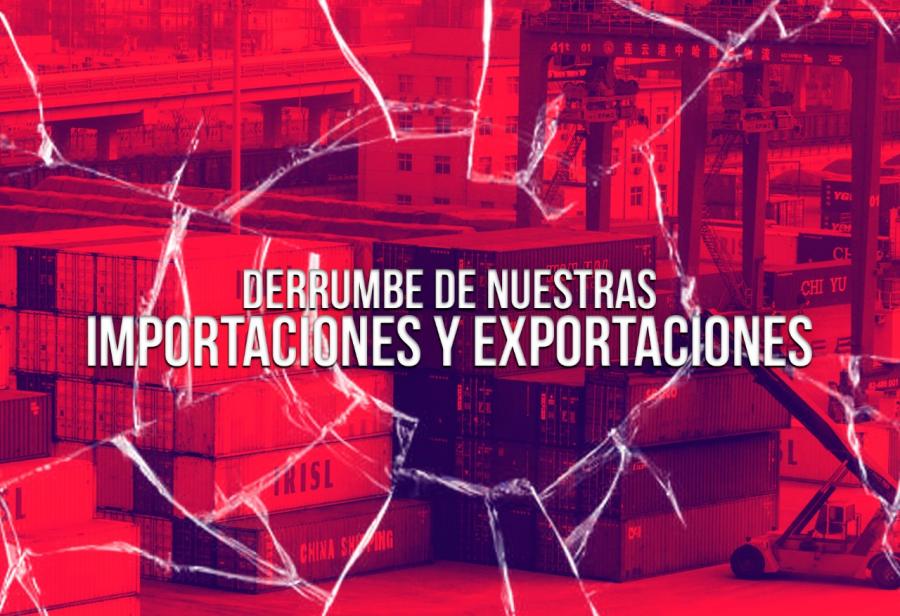 Derrumbe de nuestras importaciones y exportaciones