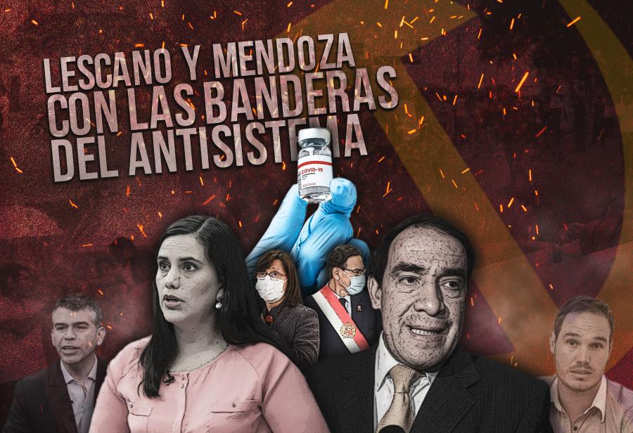 Lescano y Mendoza con las banderas del antisistema