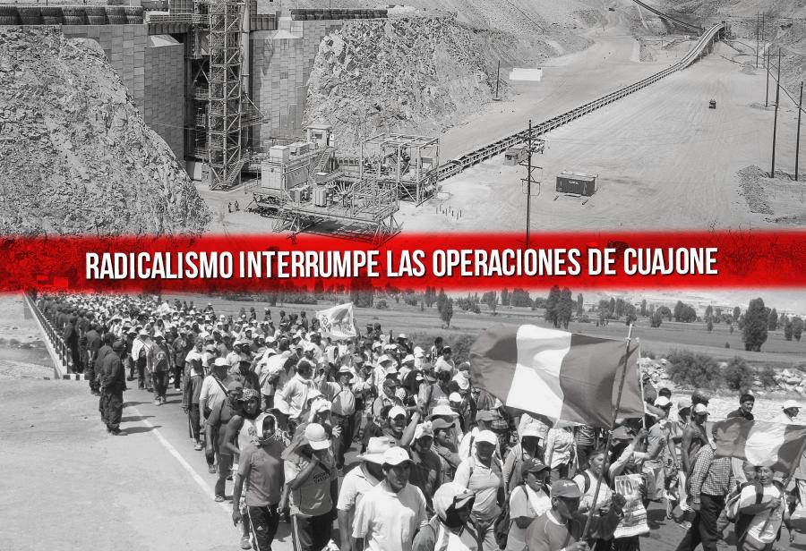 Radicalismo interrumpe las operaciones de Cuajone